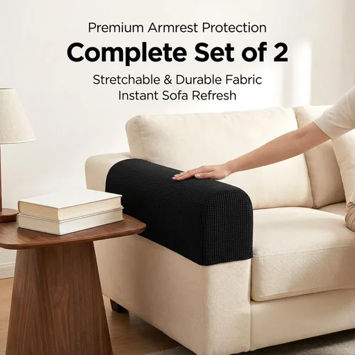 Vista 2 de RAINFLOW Fundas elásticas para reposabrazos para sofá, fundas de sofá reclinable, protector de muebles antideslizante para perros, gatos y niños