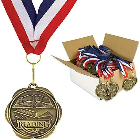 Vista 5 de Juego de 100 medallas de premio con cintas para el cuello