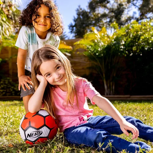 Vista 7 de Nerf Proshot Kids Soccer Ball - Size Indoor + Outdoor Youth Soccer Ball + Air Pump Set - Official Size Soft Cover for Boys + Girls - Pump +