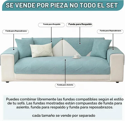 Vista 4 de vctops Fundas acolchadas de algodón para sofá seccional