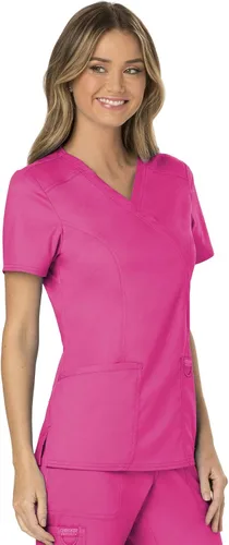 Vista 6 de Cherokee WW610 - Camiseta de ropa quirúrgica para mujer, estilo cruzado falso, para trabajar