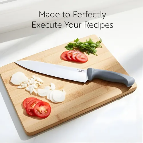 Vista 7 de Restaurantware Comfy Grip - Cuchillo de chef de 10 pulgadas, 1 cuchillo de cocina afilado, mango ergonómico, agarre antideslizante, cuchillo