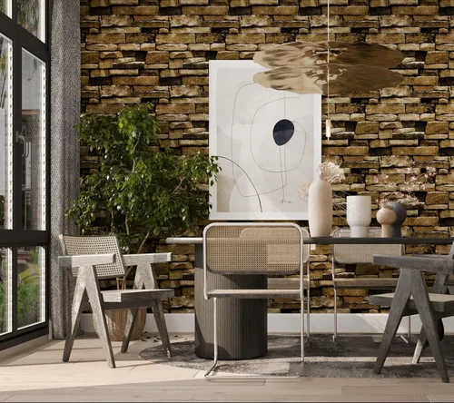 Vista 3 de Papel Tapiz de Piedra Despegar y Pegar - Papel Tapiz Autoadhesivo y Removible Decoraciones de Piedra Papel de Contacto 17.7"x78.8" Vinilo