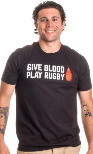 Vista 3 de Give Blood Play Rugby Divertida camiseta de la Unión de Rugby Player Rugger League