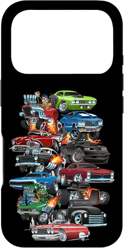 Vista 29 de Funda para iPhone 13 Hotrods, autos clásicos, coches musculosos y carros de carreras
