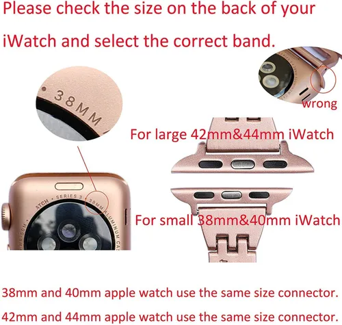 Vista 7 de Secbolt Correas compatibles con Apple Watch Band de 1.496 pulgadas, 1.575 pulgadas, 1.614 pulgadas, 1.654 pulgadas, 1.732 pulgadas, 1.772 pulgadas