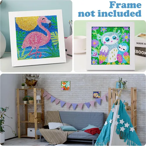 Vista 6 de QEUOYSS Kits de arte de diamantes 5D para niños principiantes, kits fáciles de artes y manualidades para niños de 8 a 12 años, juego de manualidades