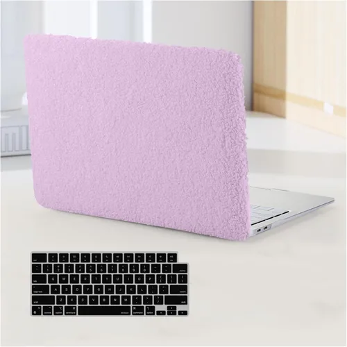 Vista 13 de Funda compatible con MacBook Air de 13 pulgadas (versión 2010-2017). Modelos: A1466 / A1369, funda rígida de piel crema texturizada a cuadros, sin