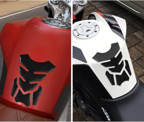 Vista 6 de TOMALL Protector de tanque de gas 3D, almohadilla de goma suave, antideslizante, impermeable, decoración de motocicleta (negro)