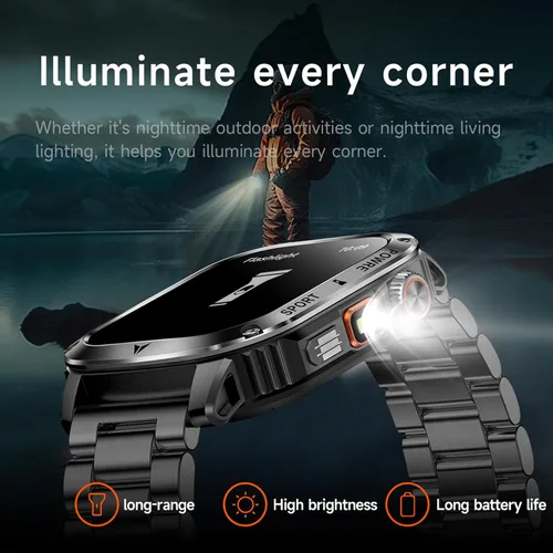 Vista 3 de Yihou Relojes inteligentes para hombres, relojes militares, monitor de salud con monitor de frecuencia cardíaca, rastreador de sueño, reloj