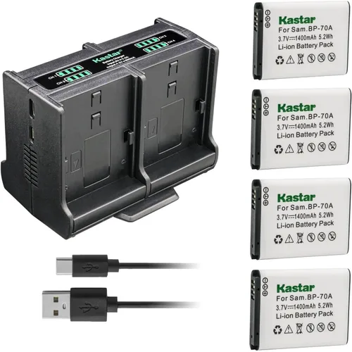 Vista 8 de Kastar Cargador de batería cuádruple BP-70A compatible con batería Samsung BP-70A BP70A, Samsung ST94, ST95, ST96, ST6500, TL105, TL110, TL125