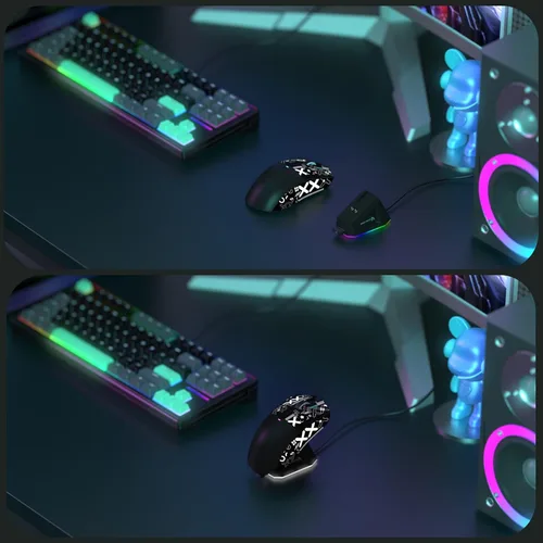 Vista 9 de MAGIC-REFINER Attack Shark X11 - Mouse inalámbrico para juegos superligero de 2.08 oz con cinta de agarre, base de carga RGB, BT/2.4G Negro