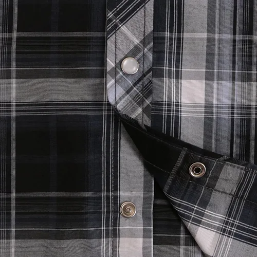 Vista 5 de COEVALS CLUB Men's Western Cowboy Pearl Snap Buttons Two Pockets Casual Plaid Solid Short Sleeve Shirts