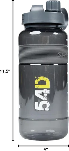 Vista 10 de 54D Botella de agua deportiva, botella de agua de medio galón con marcador de tiempo, botella de agua motivacional con pajilla, para fitness