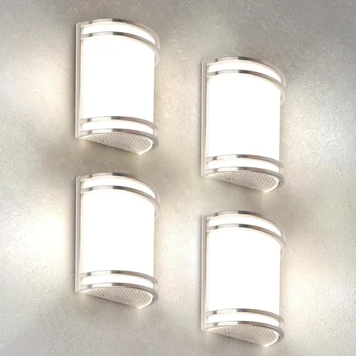 Vista 10 de ASD - Lámpara de pared LED para interiores, níquel cepillado 3000/4000 8 pulgadas Níquel cepillado