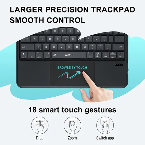 Vista 7 de WIWU Funda con teclado para iPad Pro de 11 pulgadas M5/M4 2025/2024, color negro