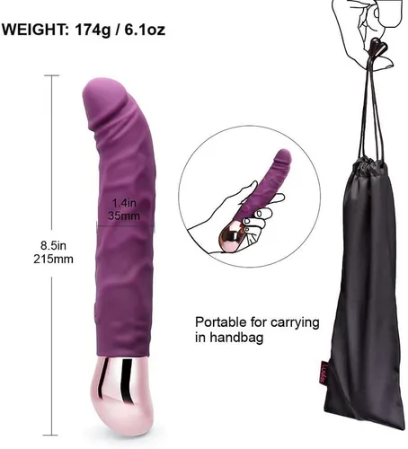 Vista 5 de Vibrador realista recargable para mujeres, estimulación del punto G y del clítoris con 10 modos de vibración, juguete sexual para adultos
