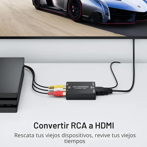 Vista 6 de DigitConvert Convertidor RCA a HDMI, adaptador AV a HDMI, 1080P Mini RCA compuesto CVBS Audio Video Converter compatible con PAL/NTSC compatible