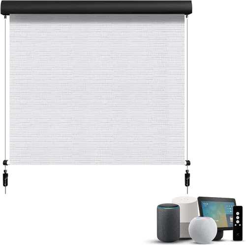Vista 16 de SmartWings Persianas motorizadas para exteriores para patio, compatibles con materia, Homekit, Z-Wave, Alexa, Google, persianas enrollables 1% Beige