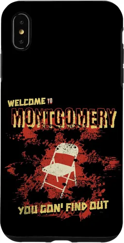 Vista 7 de iPhone 14 Bienvenido a Montgomery White Chair Funny Battle of Montgomery Case