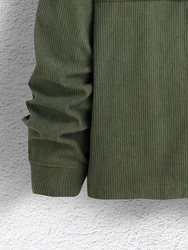 Vista 4 de WDIRARA Camisa de pana con botones y manga larga para hombre