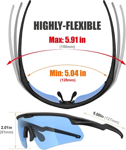 Vista 4 de HTS HUNTERSKY Gafas de Protección Ocular Antiniebla Deportivas de Seguridad para Mujeres y Hombres para Correr, Ciclismo, Conducción, Pickleball