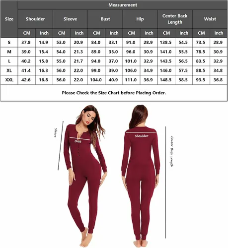 Vista 6 de LecGee Enterizo de pijama para mujer, conjunto de ropa interior de una pieza para adultos, conjunto de ropa interior modal de manga larga, traje