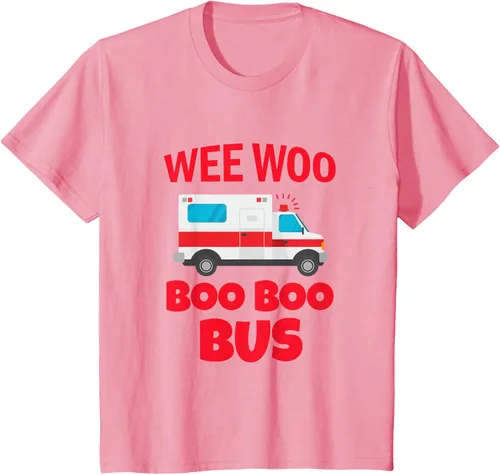 Vista 49 de Wee Woo Boo Boo Bus First Responder - Camiseta divertida de ambulancia, Negro, S