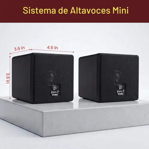 Vista 7 de Pyle Home PCB3BK bocinas pequeñas cúbicas, 3 pulgadas, 100 vatios, un par, color negro