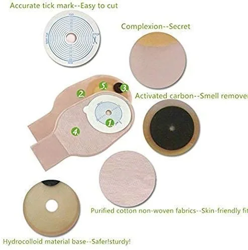 Vista 5 de 30PCS Bolsas de Colostomía Suministros Médicos Drenable Bolsa, Ileostomía Ostomía Bag One Piece System A002