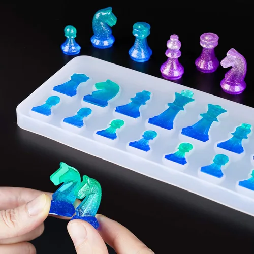 Vista 4 de NiArt Kit de moldes de silicona para fundición de resina de 11 x 11 pulgadas, juego de tablero y piezas 3D, manualidades, bandeja epoxi UV