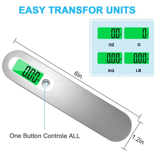 Vista 3 de Báscula de equipaje de alta precisión báscula de equipaje portátil para maleta, báscula digital de mano electrónica de 110 libras110.2 lbs