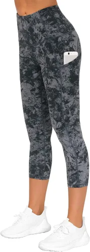 Vista 3 de The Gym People Pantalones deportivos gruesos de tiro alto, con bolsillos y control de abdomen, leggings para entrenar, correr, hacer yoga, para mujer
