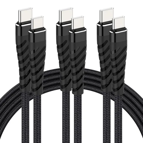 Vista 4 de Cable USB C a USB C de 1 pie y 60 W, cable de carga USB C, cable de carga rápida tipo C para iPhone