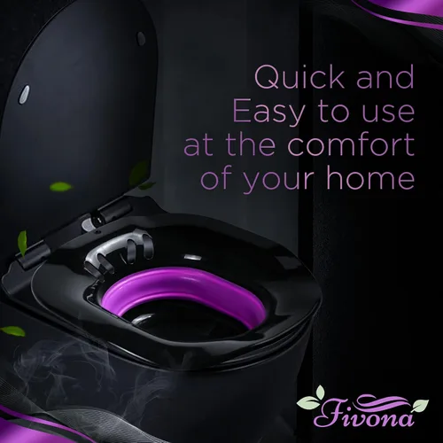 Vista 5 de Fivona Asiento de vapor plegable Yoni para baño de vapor en V y baño sentado, línea negra especial sobre el inodoro, spa perineal para el cuidado