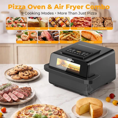 Vista 2 de Horno de pizza interior, freidora de aire grande de 6.86 cuartos