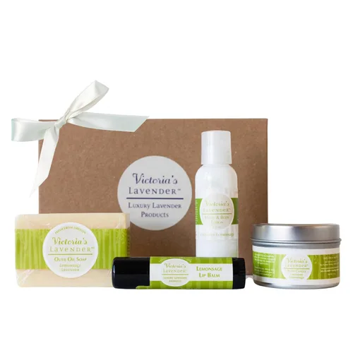 Vista 9 de Victoria's Lavender Set de regalo: jabón hecho a mano, loción para manos y cuerpo, bálsamo labial, productos de lavanda de lujo, regalos ideales