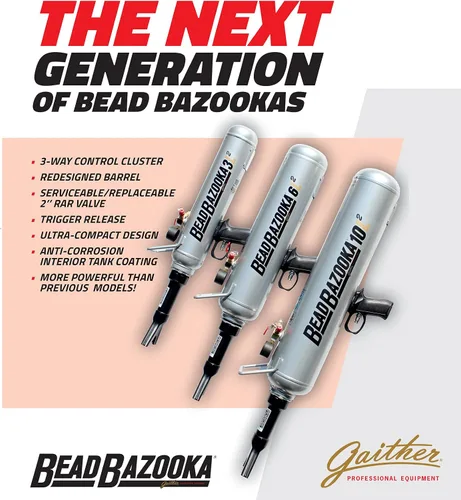 Vista 5 de Gaither Bazooka Manual de Talón - 2ª Generación, Herramienta de Asentamiento de Talón con Liberación Rápida de Aire, para Vehículos de Pasajeros