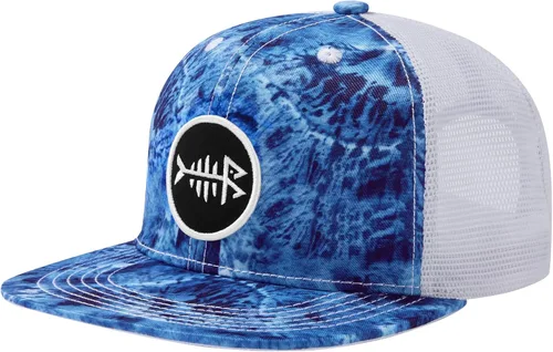 Vista 24 de BASSDASH Gorra de Camionero de Ala Plana Ajustable con Snapback y Malla para Hombres y Mujeres Verde militar