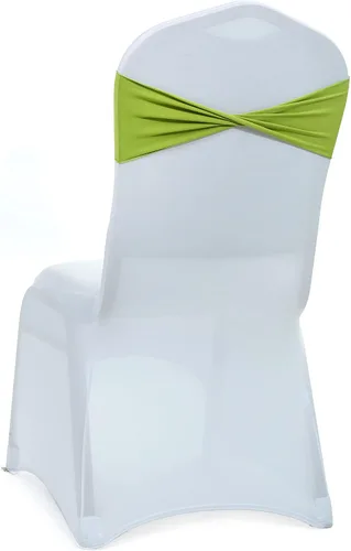 Vista 30 de MDS Paquete de 100 bandas de elastano para silla, bandas lisas sin hebilla, reutilizables, elásticas, para decoración de bodas, recepciones, Azul