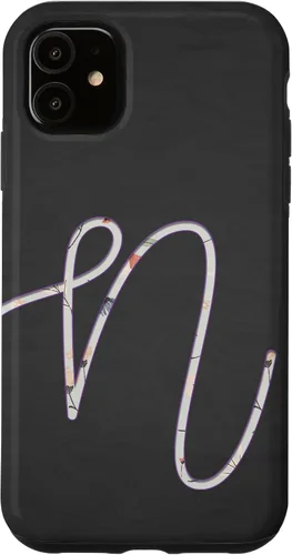 Vista 8 de Carcasa para iPhone 16 con monograma de letra N de plata clara