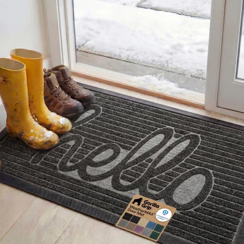 Vista 92 de Gorilla Grip - Tapete WeatherMax todo terreno 100% impermeable, caucho natural, resistente a manchas y decoloración, interior y exterior, fácil