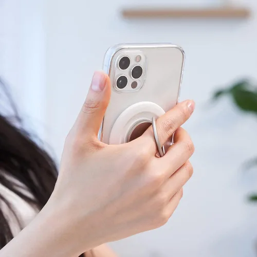 Vista 2 de Sinjimoru M-Ringo - Anillo magnético para teléfono celular, rotación de 360 grados, agarre de dedo para soporte de anillo magnético compatible