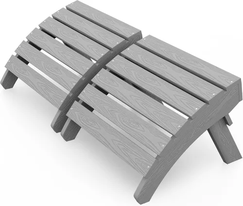 Vista 20 de MXIMU Taburete otomano plegable Adirondack para exteriores: Taburete de plástico HIPS para patio, fácil montaje, reposapiés para todo tipo de clima