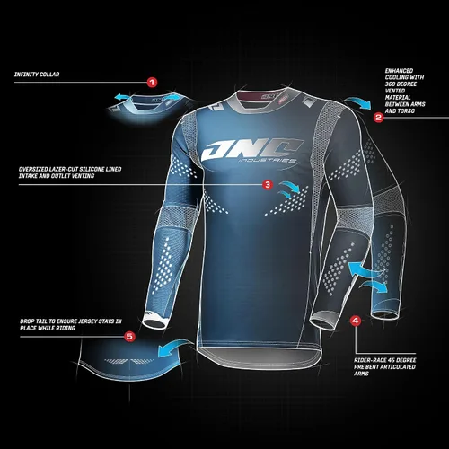 Vista 5 de ONE Industries Camiseta MX para hombre, azul cobalto, talla S