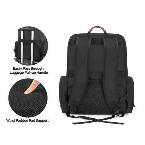 Vista 5 de LoDrid Game Backpack Compatible with PS5PS4PS4 ProPS4 SlimXbox OneXbox One XXbox One S, Protective Travel Carrying Case with Zipper Pockets for