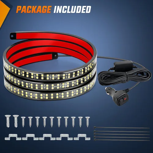 Vista 29 de Nilight - Tira de luz LED para plataforma trasera de 30 pulgadas de UTV, 204 LED, luces de freno ámbar, luces intermitentes rojas, compatible
