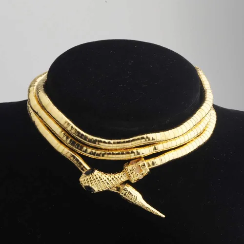 Vista 5 de KUIYAI Collar flexible de serpiente flexible y flexible con forma de serpiente pulsera de serpiente anillo de serpiente aretes de serpiente Metal No