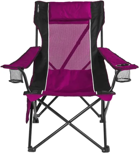 Vista 5 de Kijaro Silla plegable para campamento: disfruta del aire libre en esta silla al aire libre con un portavasos integrado y organizador lateral