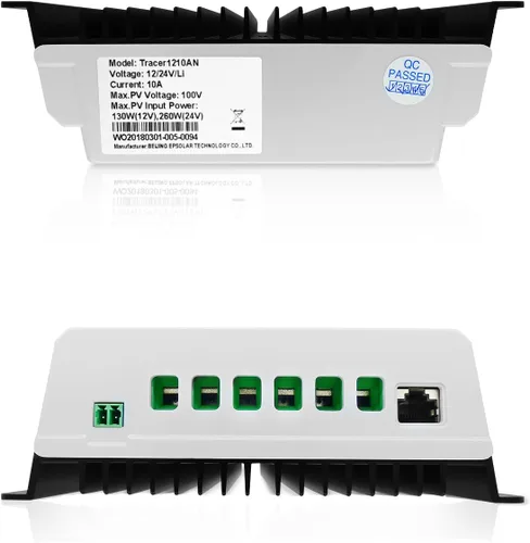 Vista 6 de EPEVER Controlador de carga MPPT 10a con pantalla LCD, entrada máxima de 100V, interruptor automático de 12V/24V